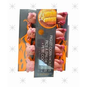 New Pig Piglet Corn on the Cob Holders Grill Summer BBQ Stainless Steel 8 Piece